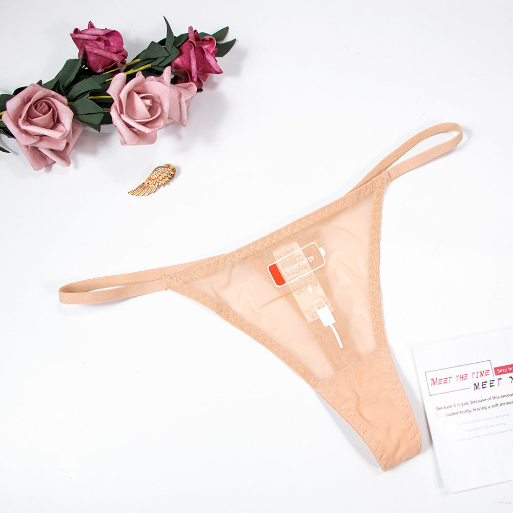 Women's Printed T-shaped Ultra-thin Mesh Sheer Low Waist Quick-drying Rope Underwear